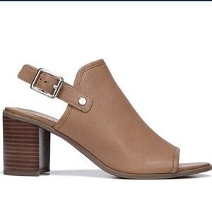 Franco Sarto Humor Tan Leather peep toe sandal